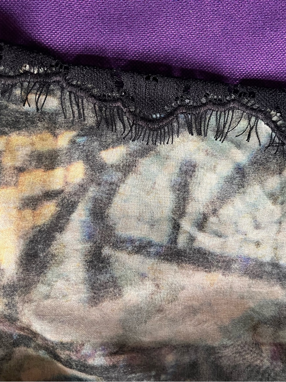 Byzantine Print 100% Silk Organza Italy-Made Lace Oversized Semi Sheer Top S/M - Picture 8 of 10